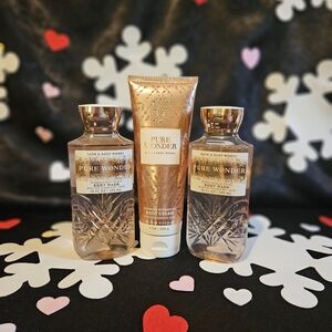 NWT Bath & Body Works Pure Wonder 3-piece Set - Gold and White
